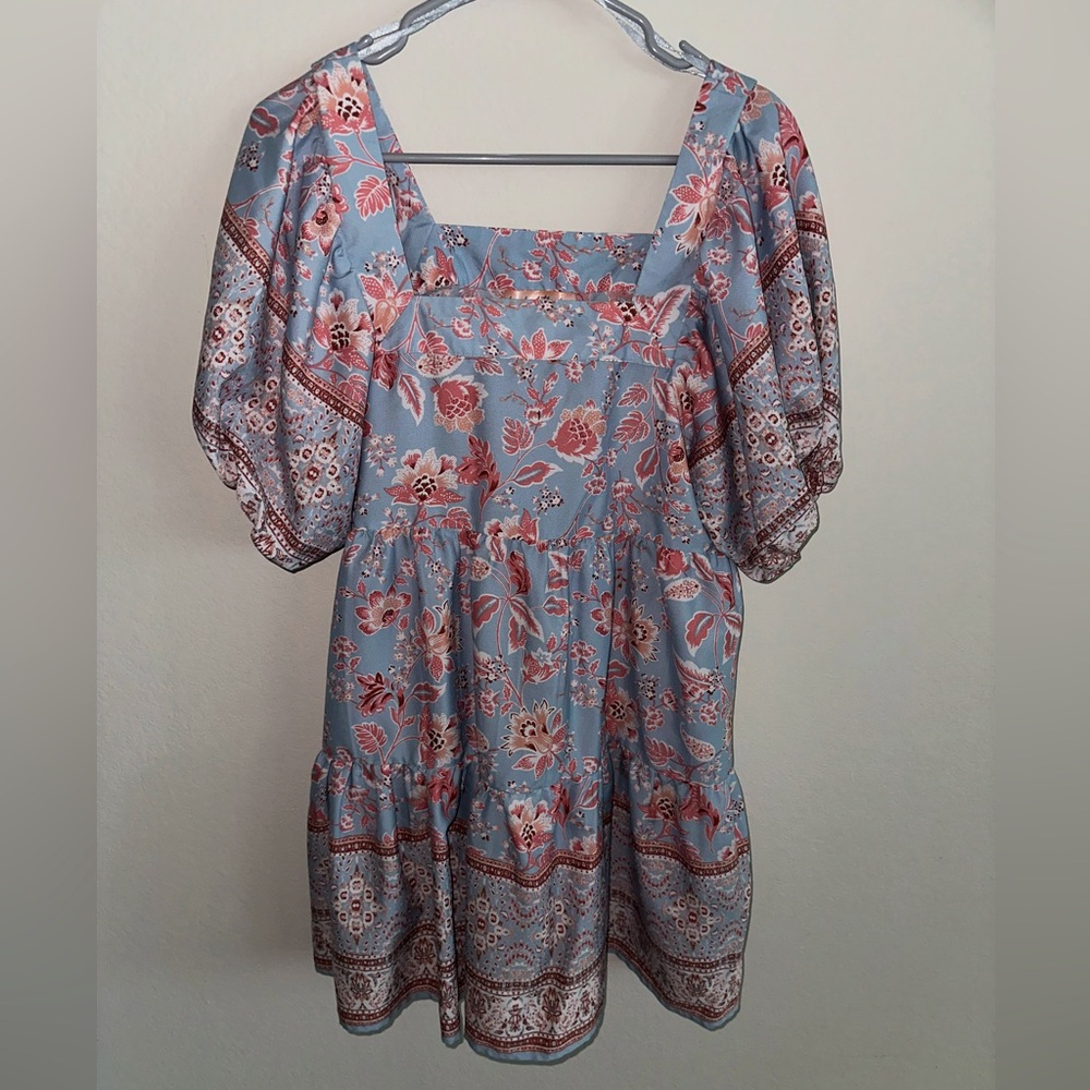 Floral Puff Sleeve Babydoll Dress